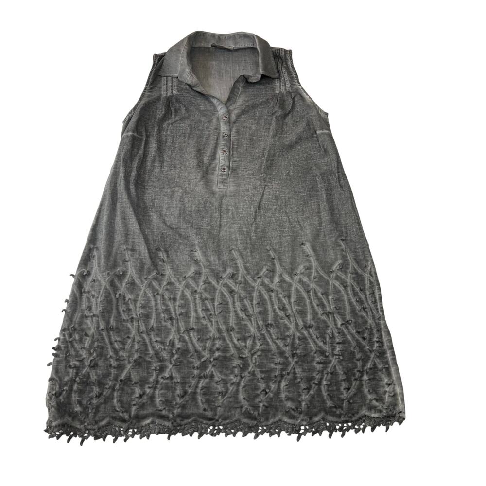 EFES Sleeveless Quarter Button Up Shirt Dress Size XL Minimalist Classic Casual